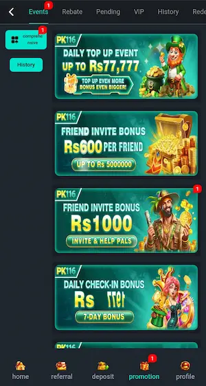 PK116 Game Daily Bouns & Rewards