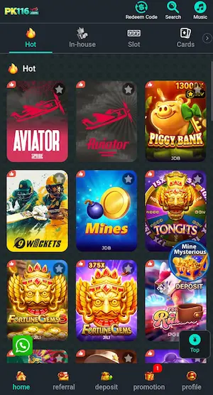 Pk116 Game Homescreen