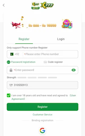 XK777 Game Registration & Login